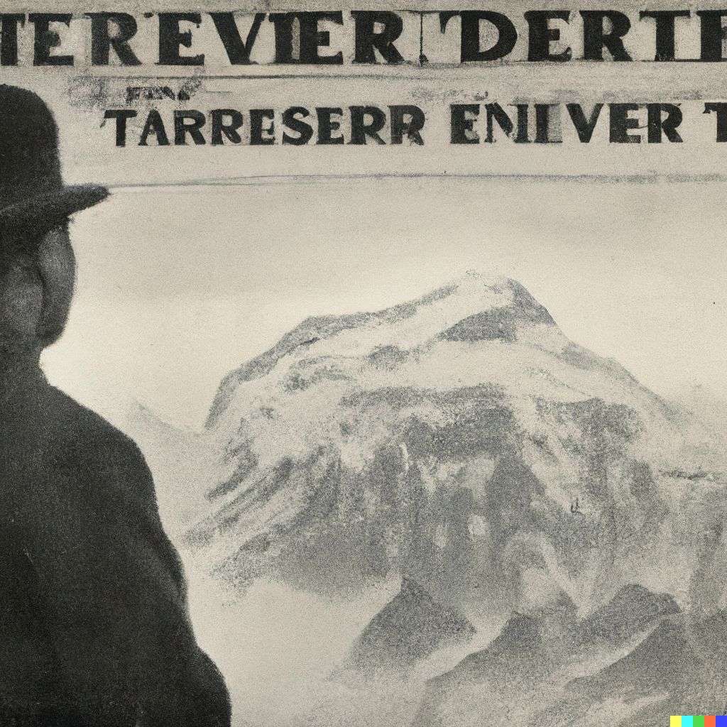 someone gazing at Mount Everest, front page of The New York Times, 1910